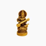 Saraswati Idol, Antique Brass Goddess Saraswati Puja Murti, Size 1.5x0.5 Inch - Image 2