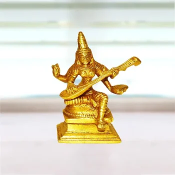 Maa Saraswati Brass Idol (मां सरस्वती पीतल मूर्ति)