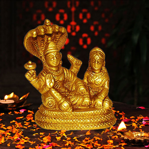 Vishnu Laxmi Brass Idol