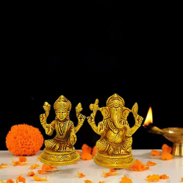 Brass Lakshmi Ganesh Murti