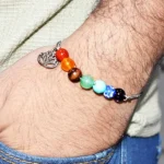 7 Chakra Bracelet, Seven Chakra Bead Bracelet, Seven Chakra Stone Amulet, 7 चक्र ब्रेसलेट