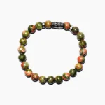 Unakite Stone Bracelet, उनाकाइट स्टोन ब्रेसलेट, Unakite Bead Bracelet, Unakite Amulet