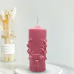 Flower Pillar Candle (फ्लावर पिलर मोमबत्ती)