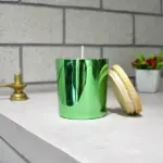 Green Glass Jar Candle (ग्रीन गिलास जार मोमबत्ती)