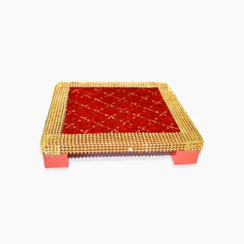 Small Red Puja Chowki, लाल पूजा चौकी