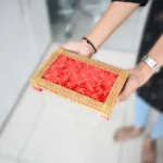 Small Red Puja Chowki, लाल पूजा चौकी