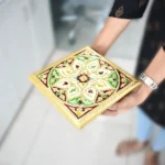 Small Yellow Puja Chowki, पीली पूजा चौकी