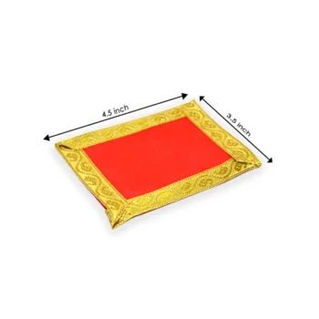 Velvet Chowki Puja Aasan, वेलवेट चौकी पूजा आसन