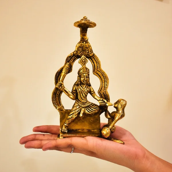 Brass Baglamukhi Murti