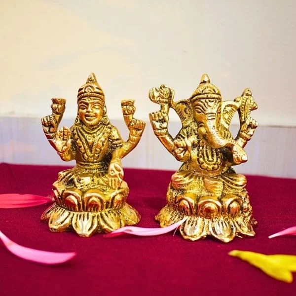 Brass Laxmi Ganesh Murti, पीतल की लक्ष्मी-गणेश मूर्ति