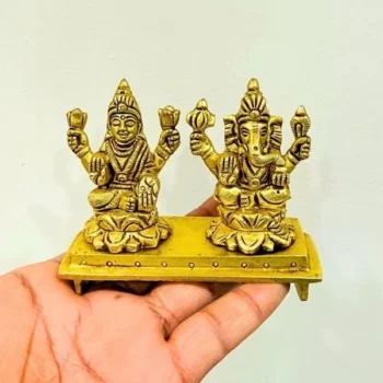 Laxmi Ganesh Brass Murti, लक्ष्मी गणेश पीतल मूर्ति