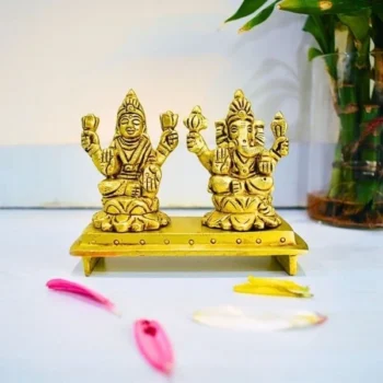 Laxmi Ganesh Brass Murti, लक्ष्मी गणेश पीतल मूर्ति